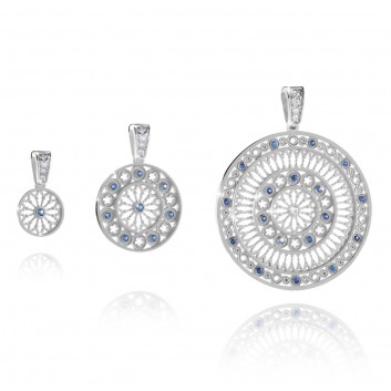 AQUA rose window jewel - white gold pendant