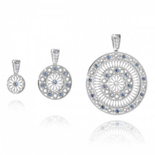 AQUA rose window jewel - white gold pendant