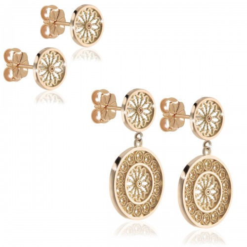 Gold plated rose windows earrings