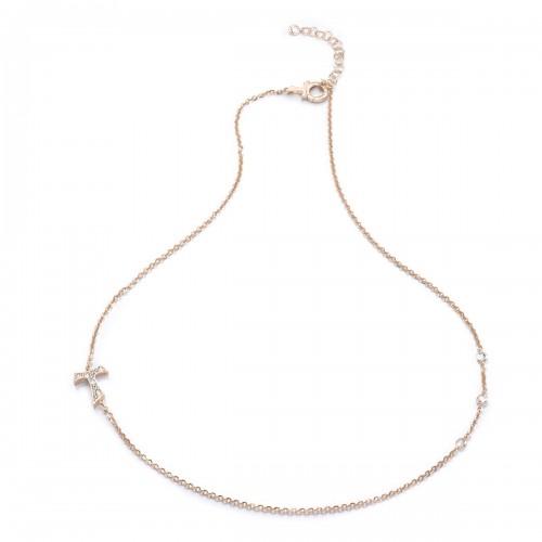 Humilis rose gold plated sterling silver necklaces with zirconia
