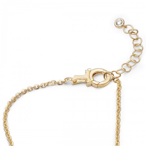 Humilis collana in argento placcato oro giallo con zirconi